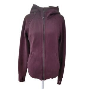 Lululemon Scuba Hoodie‎ Light Cotton Fleece Women's Size 4 Plum Purple Hooded